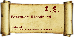 Patzauer Richárd névjegykártya